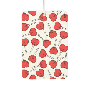 Red Lollipops, Heart Lollipops, Lollipop Pattern Car Air Freshener