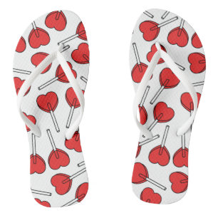 Red Lollipops, Heart Lollipops, Lollipop Pattern Jandals