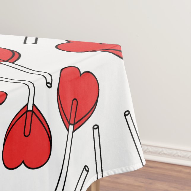 Red Lollipops, Heart Lollipops, Lollipop Pattern Tablecloth (In Situ)