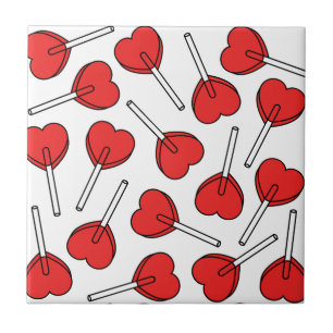 Red Lollipops, Heart Lollipops, Lollipop Pattern Tile