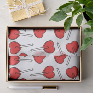 Red Lollipops, Heart Lollipops, Lollipop Pattern Tissue Paper