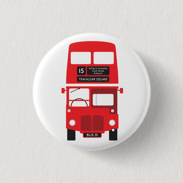 Red London Bus Badge (Front)