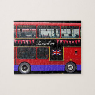 Red London Bus Double Decker Jigsaw Puzzle