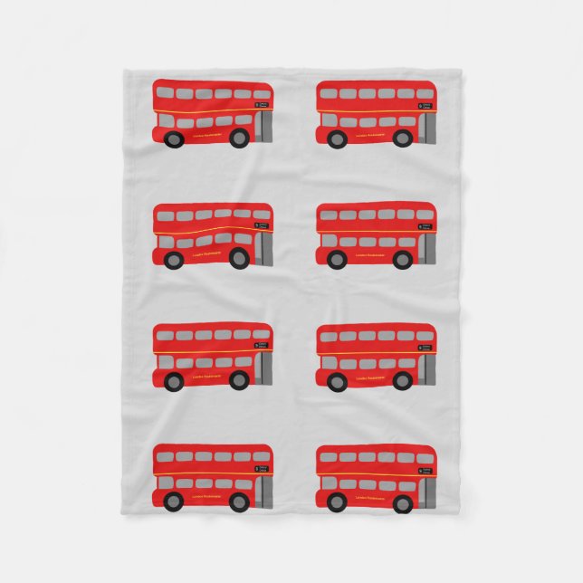 Red London Bus Fleece Blanket (Front)