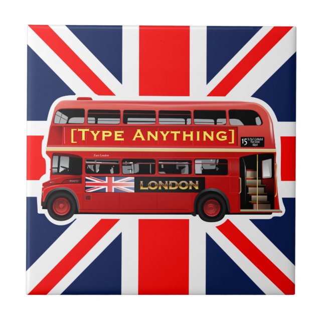 Red London Bus Themed Tile (Front)