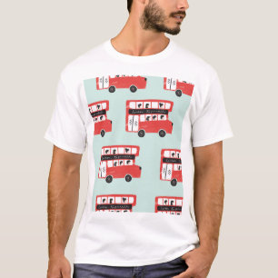 Red London Bus Vintage Pattern T-Shirt