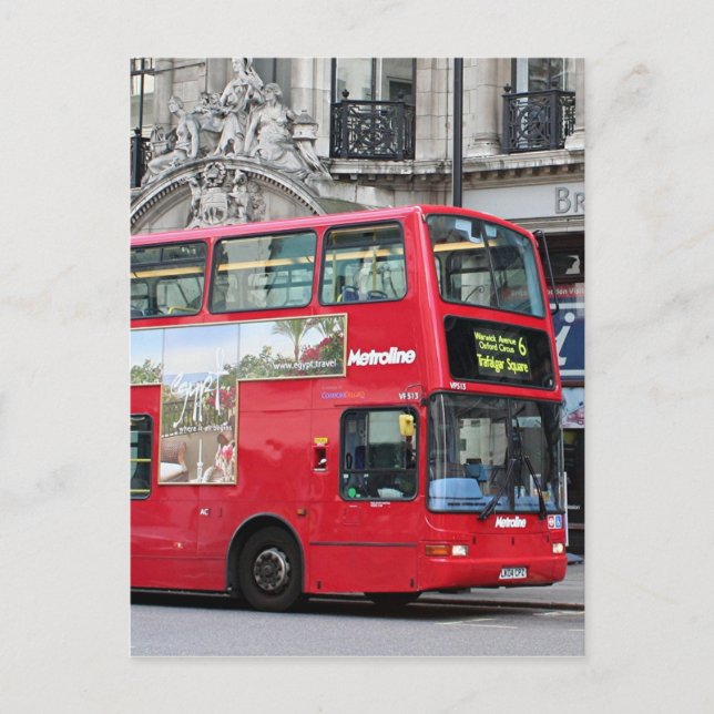 Red London Double Decker Bus, England Postcard (Front)