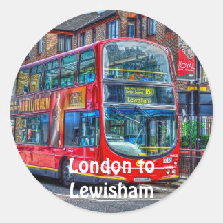 Red London Double-Decker Bus - England, UK Classic Round Sticker