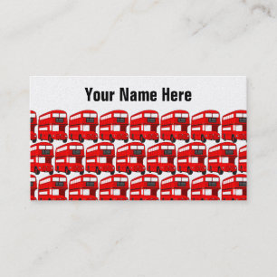 Red London Double Decker Bus Travel Wallpaper Business Card