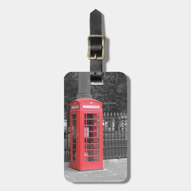 Red London Phonebox Luggage Tag (Front Vertical)