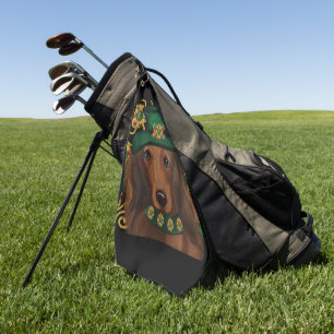 Red Long Haired Dachshund Golf Towel