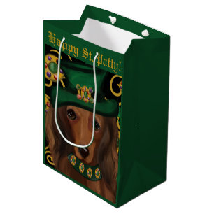 Red Long Haired Dachshund Medium Gift Bag