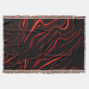 Red long wavy traces in dark background throw blan blanket
