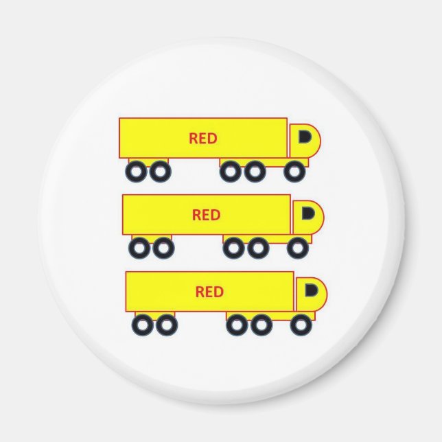 red lorry yellow lorry magnet (Front)