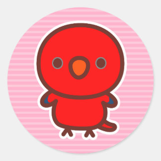 Red Lory Classic Round Sticker