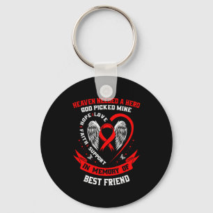 Red Loss Of Best Friend Heart Disease Awareness Pr Key Ring