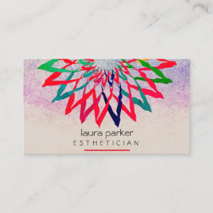 Red Lotus Flower Beautician Yoga Teacher Business Card