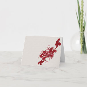 Red Lotus Flower Note Card