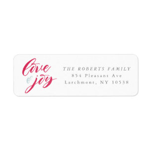 Red Love and Joy Return Address Labels