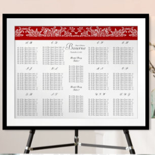 Red Love Bird Seating Chart Alphabetical Order