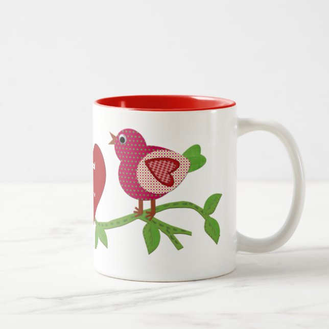 Red Love Birds Mug (Right)