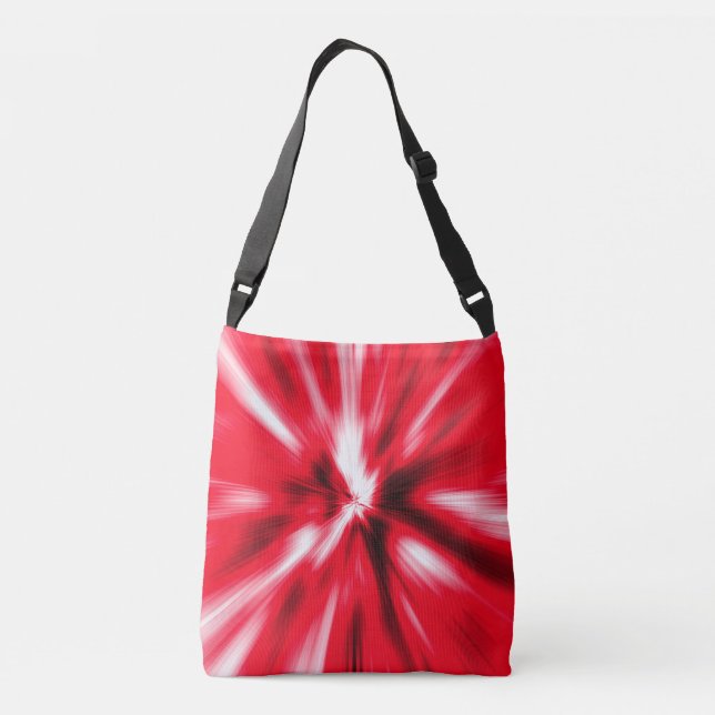 Red Love Burst Tie Dye Customise Personalise Crossbody Bag (Back)