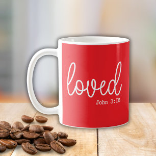 Red Love Faith Quote minimalist Coffee Mug
