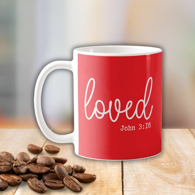 Red Love Faith Quote minimalist Coffee Mug (Creator Uploaded)