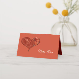 Red Love Folded Place Card