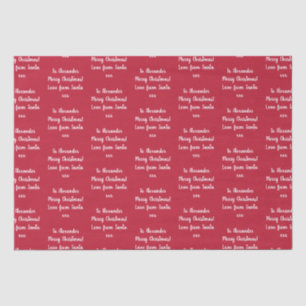 Red Love From Santa Personalised Christmas Tissue Paper