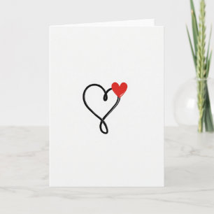 Red Love Heart Art Card