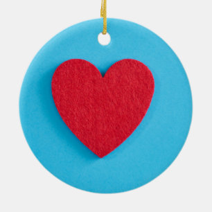 Red Love Heart Ceramic Tree Decoration