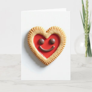 Red Love Heart Cookie Card