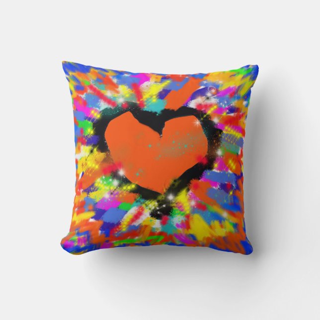 red love heart cushion (Front)