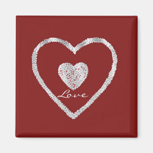 Red Love Heart III Magnet