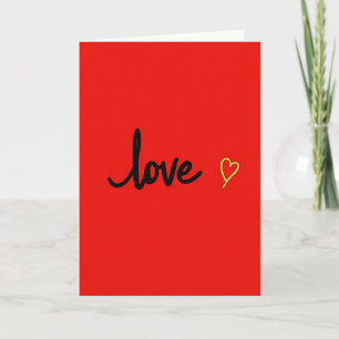 Red Love Heart Script Outline Card