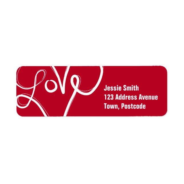 Red Love Heart Typography (Front)