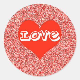 Red Love Heart Valentine Classic Round Sticker