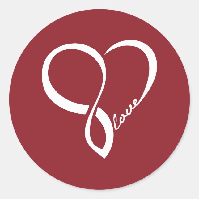 Red Love Heart Wedding Stickers (Front)