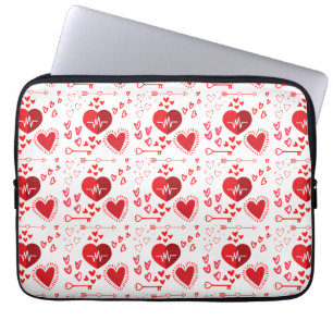 Red love hearts and honey  laptop sleeve