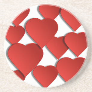 Red Love Hearts Coaster