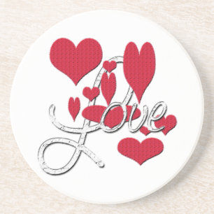 Red Love Hearts Coaster