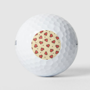 Red Love Hearts Golf Balls