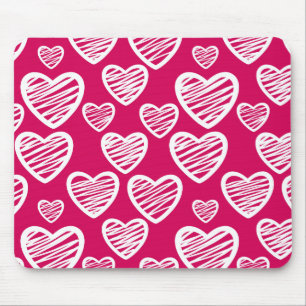 Red Love hearts Mousepad