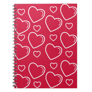 red love hearts notebook gift