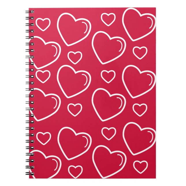 red love hearts notebook gift (Front)
