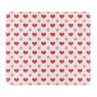 red love hearts, pastel pink polka dots pattern