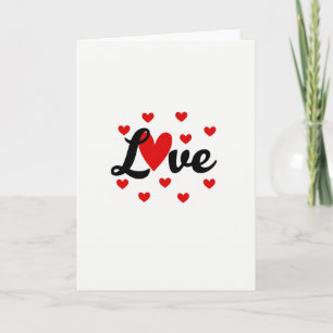 Red Love Hearts Valentine Card