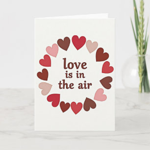Red Love Hearts Valentines Card