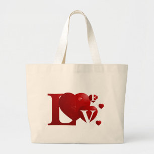 Red LOVE Large Tote Bag
